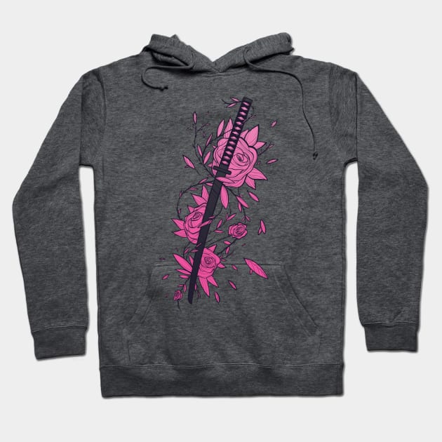 Sword of Black & Pink Hoodie by njonestees